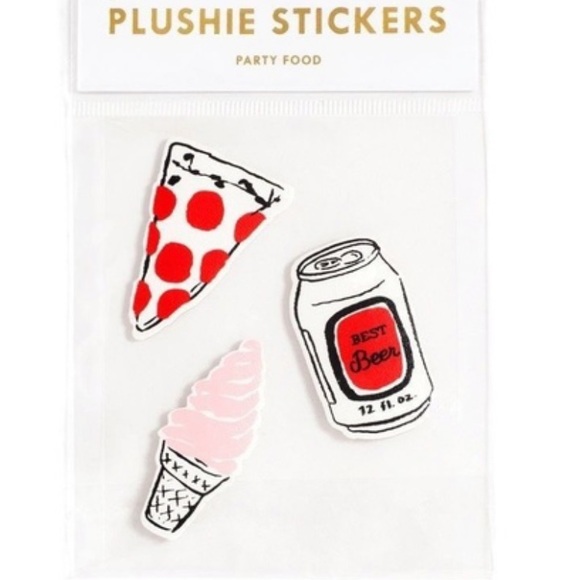 Stickers Pizza, Beer and Ice Cream BAN.DO leatherette plush stickers -New - Picture 2 of 3